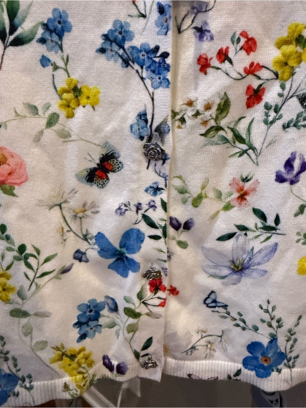 Alice and Olivia Carson Floral Cotton Blend Cardigan - Picture 4 of 5